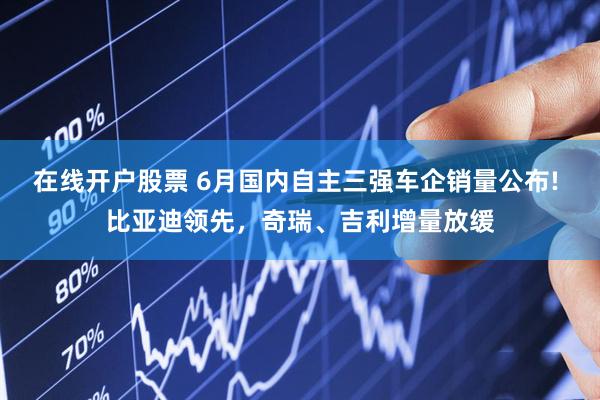 在线开户股票 6月国内自主三强车企销量公布! 比亚迪领先，奇瑞、吉利增量放缓
